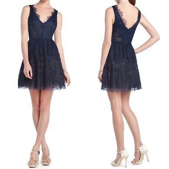 BCBGMaxAzria XS Willa black lace dress party dress - Picture 1 of 8